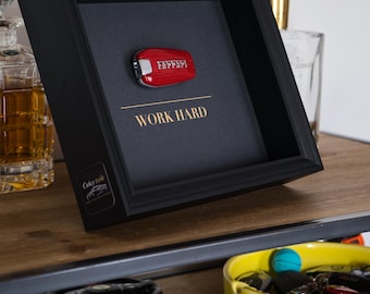 Ferrari Key Frame and WORK HARD Message – Luxury Entrepreneur Decoration, Success Gift