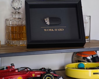 Lamborghini Key Frame and WORK HARD Message – Luxury Entrepreneur Decoration, Success Gift