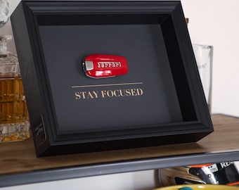 Ferrari Key Frame and Stay Focused Message – Luxury Entrepreneur Decor, Success Gift