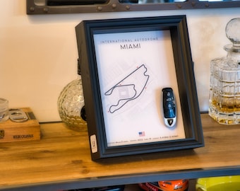 Miami Circuit Frame with Ferrari, Porsche or Lamborghini Key – Collect Legendary Circuits – Limited Edition.