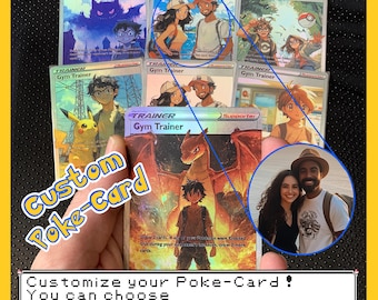 Hoogwaardige, gepersonaliseerde digitale holografische Pokémon-kaart (alleen PNG) Pokémon-jubileumcadeaukaart, een gepersonaliseerd cadeau