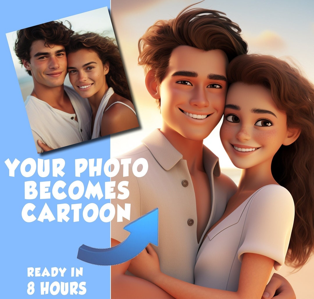 Custom Pixar Cartoon Style Portrait as Pixar Avatar Style Character, 3D Cartoon, Print for ...