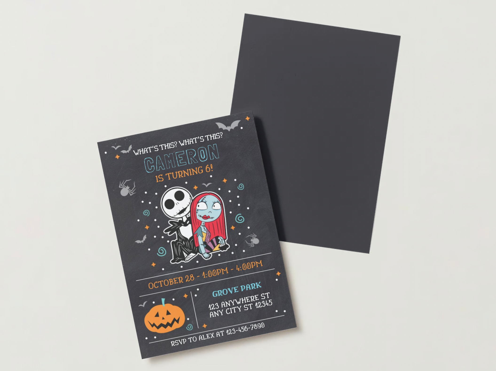 Editable Nightmare Before Christmas Birthday Party Invitation