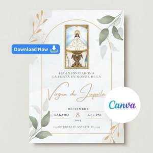 Invitación editable Virgen De Juquila, Invitación Virgen Juquila, Invitación Virgen De Juquila, Invitación Virgen Juquila, Invitación Virgen Juquila