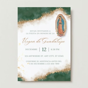 Invitación editable Virgen De Guadalupe, Invitación Virgen María, Invitación Virgen De Guadalupe, Invitación Virgen María, Invitación Virgen María