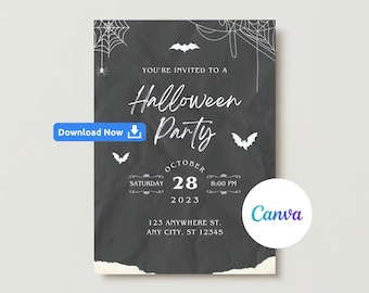 Editable Halloween Party Invitation, Halloween Party Invite, Halloween Invitation, Halloween Invite, Halloween Birthday Party Invitation