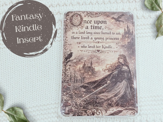 Fantasy Reader Kindle Insert, Paper Insert for Kindle Paperwhite, E-reader Insert, Kindle Insert for Clear Case, Fantasy Kindle Girlie Decor