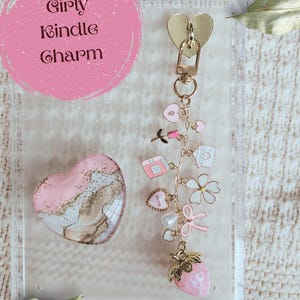 Kindle-bedelsleutelhanger, girly Kindle-bedel, verwijderbare Kindle-bedel, Kindle-decoraties, e-readerdecoratie, romantiek Kindle, Kindle Girlies