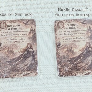 May include: Two Kindle covers, one for the 10th Gen (2019) and another for the 11th Gen (2022 & 2024). Both feature a sepia-toned fantasy illustration of a princess, a castle, and the text "Once upon a time...".