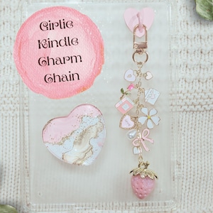 Llavero con colgante para Kindle, Colgante para Kindle femenino, Colgante extraíble para Kindle, Decoraciones para Kindle, Decoración para lector electrónico, Kindle romántico, Kindle para chicas