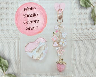Kindle Charm Keychain, Girlie Kindle Charm, Removeable Kindle Charm, Kindle Decorations, E-reader Decoration, Romance Kindle, Kindle Girlies