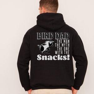 Bird Dad Macaw Hoodie, Father&#39;s Day Gift, Feathered Friend, Parrot Bird, Christmas Present for Bird Lover Friend, Bird Nerd Sweatshirt