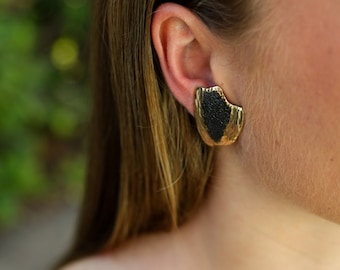Boucles d'oreilles clips bronze, boucles d'oreilles faites main, boucles d'oreilles clips, bijoux, cadeau pour femme