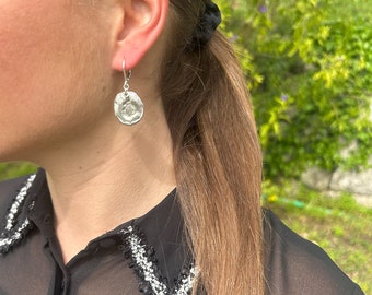 Pure tinplate earrings, details.