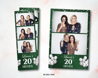 GREEN BIRTHDAY PHOTOBOOTH Template, X6 Photobooth Green