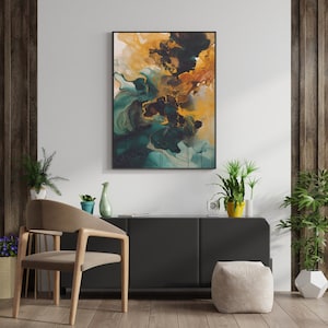 Ethereal Smoke Abstract Art Print | Modern Wall Decor | Contemporary Painting | Alcohol Ink Art | Printable Wall Art | Digital Download