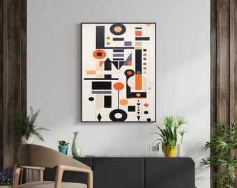 Moderne abstrakte Kunst Druck | Geometrische Formen Wanddekor | Abstrakte Kunst | Geometrische Kunst | Druckbare Wandkunst | Digitaler Download