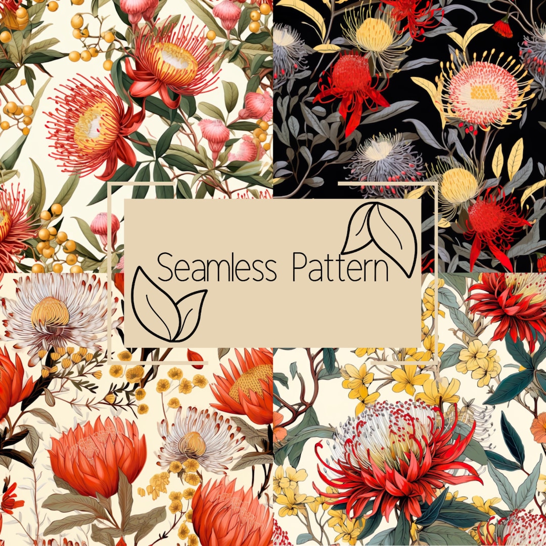 Australian Native Floral Seamless Pattern | Commercial Use (digital ...
