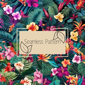 Bright Tropical Seamless Pattern | Seamless Pattern | Digital Paper | Commercial Use