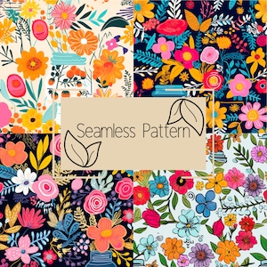 Floral Seamless Pattern | Digital Paper | Seamless Pattern | Repeating Pattern | Commercial Use | Digital Download | Vintage Flowers