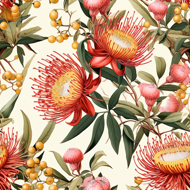 Australian Native Floral Seamless Pattern | Commercial Use (digital ...