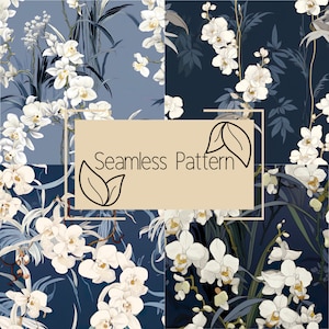Floral Seamless Pattern | Orchid Seamless Pattern | Digital Paper | Commercial Use