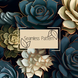 Floral Seamless Pattern | Digital Paper | Seamless Pattern | Repeating Pattern | Commercial Use | Digital Download | Succulent Pattern