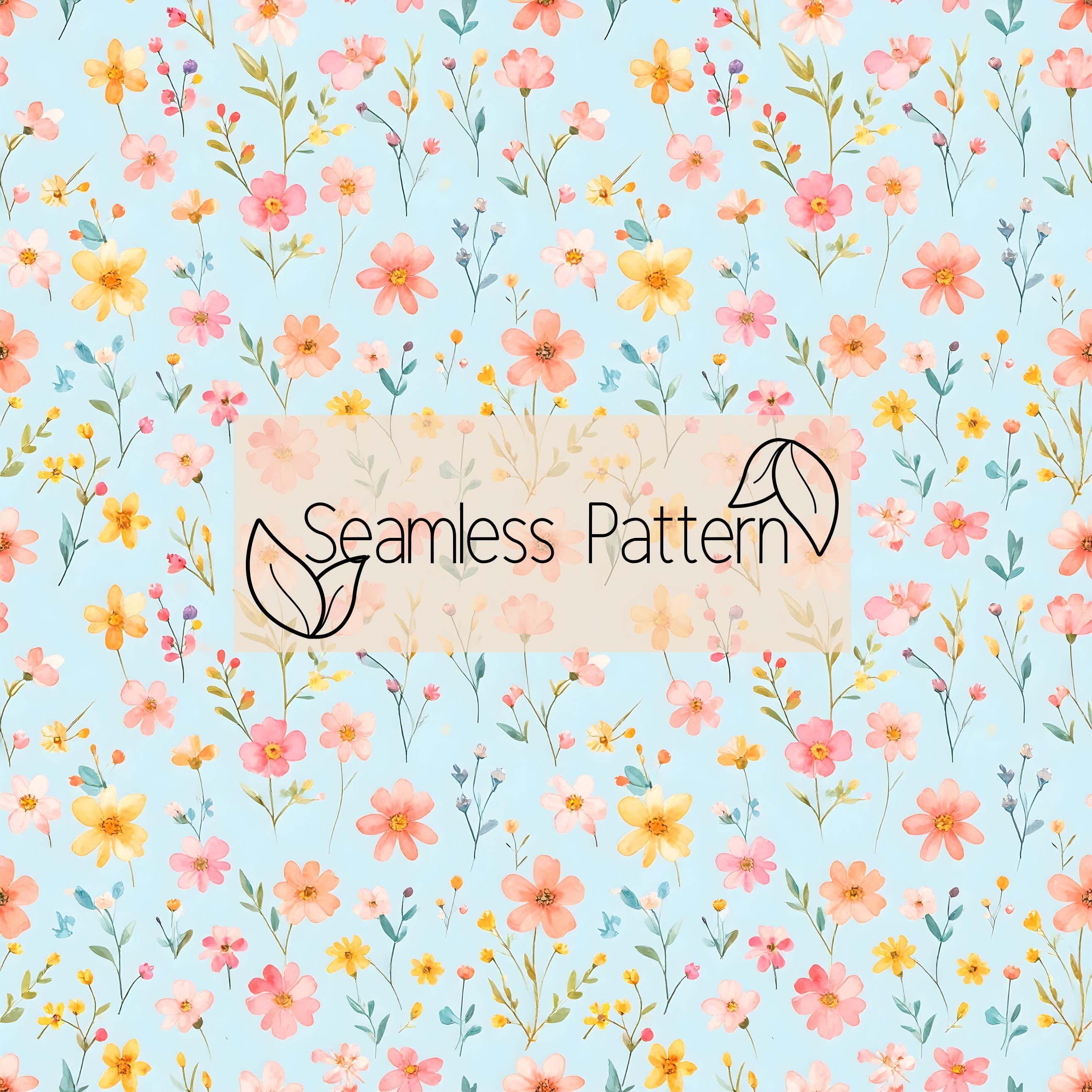 Watercolor Wildflower Seamless Pattern | Pastel Floral Digital Paper ...