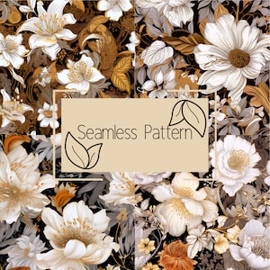 Floral Seamless Pattern | Digital Paper | Seamless Pattern | Repeating Pattern | Commercial Use | Digital Download | Vintage Flowers