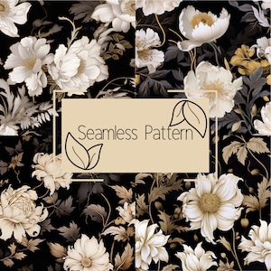 Patrón Floral Sin Costuras / Papel Digital / Patrón Sin Costuras / Patrón Repetitivo / Uso Comercial / Descarga Digital / Flores Vintage