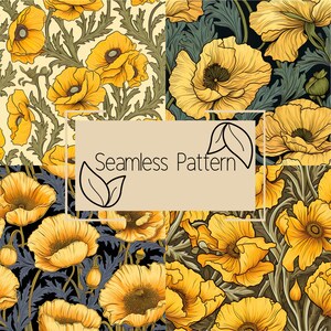 Nahtloses Blumenmuster | Digitales Papier | Nahtloses Muster | Sich wiederholendes Muster | Kommerzielle Nutzung | Digitaler Download | Abstrakt Nahtlos