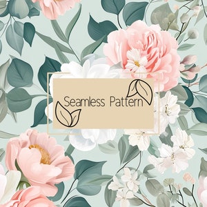 Floral Seamless Pattern | Digital Paper | Seamless Pattern | Repeating Pattern | Commercial Use | Digital Download | Vintage Flowers |