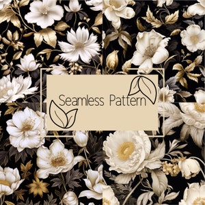 Patrón Floral Sin Costuras / Papel Digital / Patrón Sin Costuras / Patrón Repetitivo / Uso Comercial / Descarga Digital / Flores Vintage