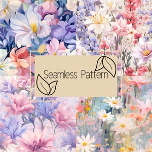 Whimsical Floral Seamless Pattern | Floral Seamless Pattern | Digital Paper | Commercial Use