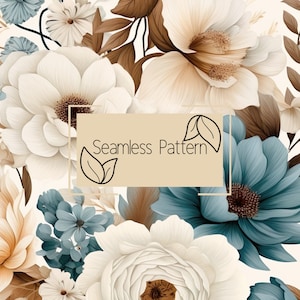 Floral Seamless Pattern | Digital Paper | Seamless Pattern | Repeating Pattern | Commercial Use | Digital Download | Vintage Flowers