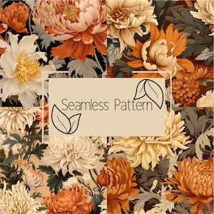 Patrón Floral Sin Costuras / Papel Digital / Patrón Sin Costuras / Patrón Repetitivo / Uso Comercial / Descarga Digital / Flores Vintage