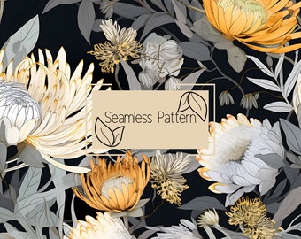 Australian Native Floral Seamless Pattern | Commercial Use (Digital Download)
