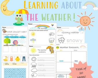 Weather Worksheets For Kids Printable Weather Vocabulary Worksheets Weather Activities for Toddlers