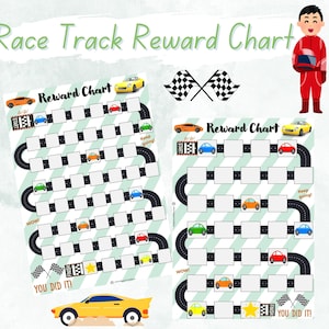 レースカーの報酬表 印刷可能なレースカードライバーステッカー 子供と幼児向けの良い行動表
