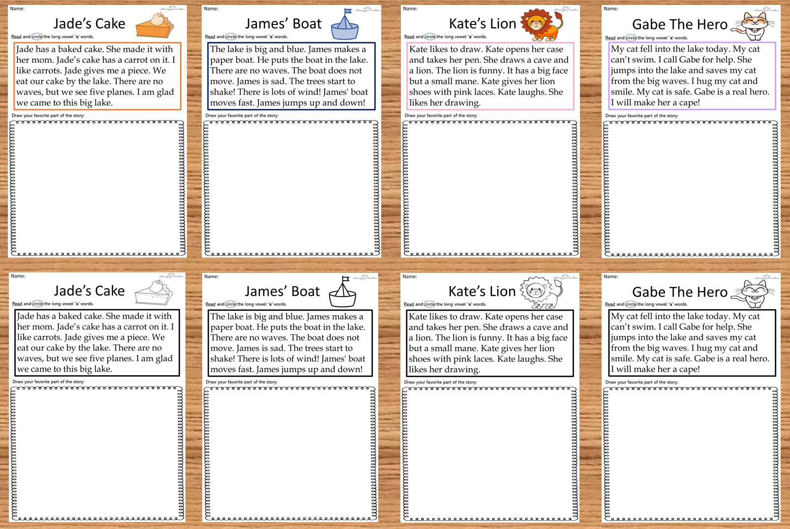 Long Vowel A Reading Comprehension Stories Long Vowel A Comprehension ...