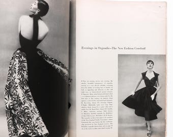Harper's Bazaar, June 1954 - Vintage Fashion Magazine, Coffee