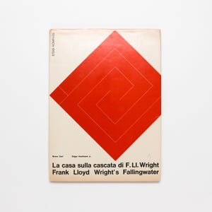 La Casa Sulla Cascata, Frank Lloyd Wright’s Fallingwater - Vintage Coffee Table Book, MCM Decor, Apartment Decor, Architecture Book