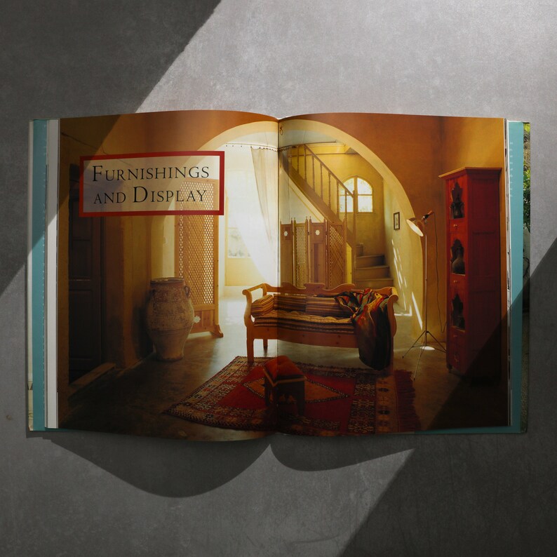 Mediterranean Style Vintage Coffee Table Book, MCM Decor, Apartment Decor, Table Decor, Interior