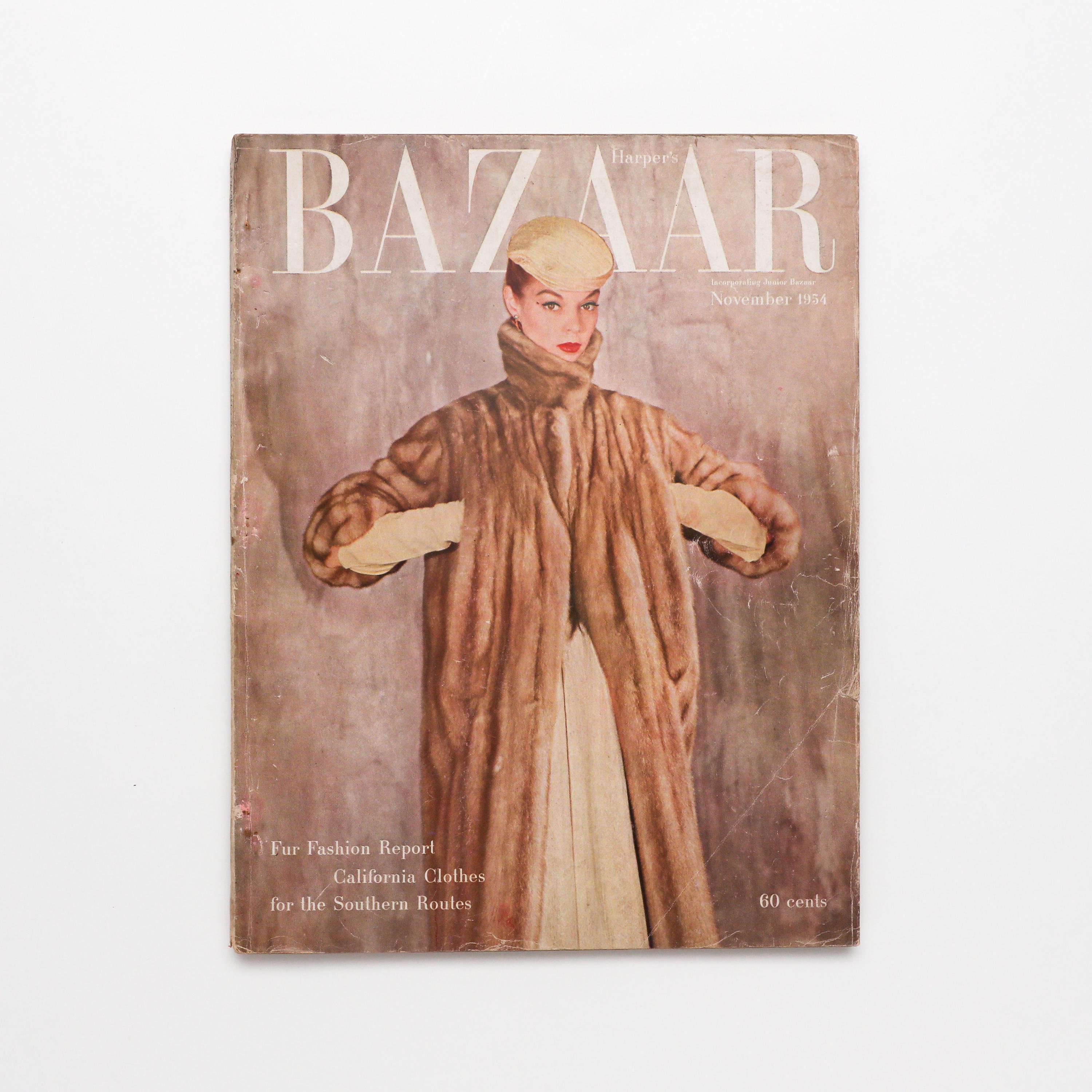 Harper's Bazaar, November 1954 - Vintage Fashion Magazine, Coffee