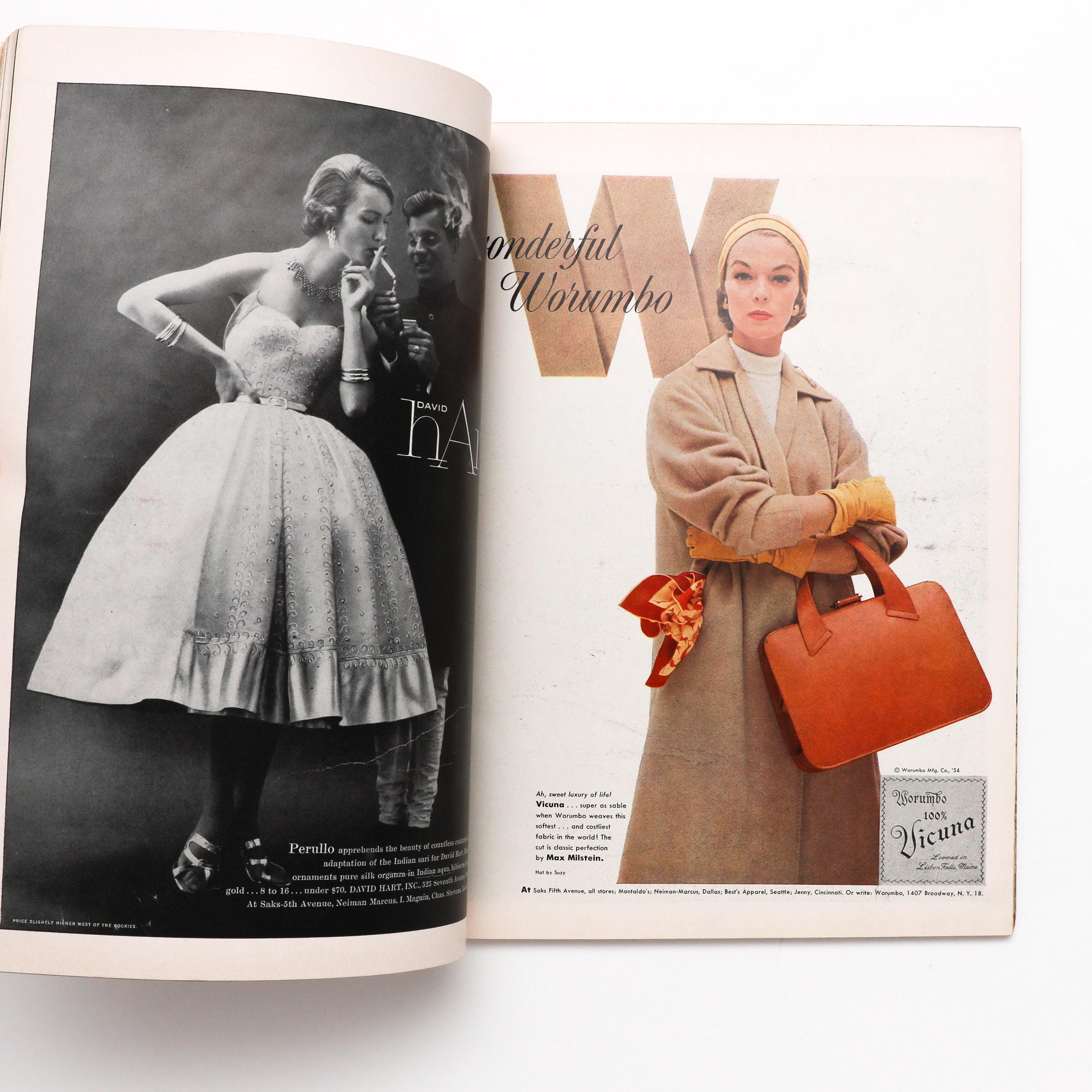 Harper's Bazaar, November 1954 - Vintage Fashion Magazine, Coffee