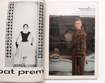 Harper's Bazaar, November 1954 - Vintage Fashion Magazine, Coffee