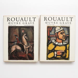 Rouault Oeuvre Grave Graphic Work, 2 volumes - Vintage Coffee Table Book, MCM Decor, Apartment Decor, Table Decor, Home Decor, Art Book