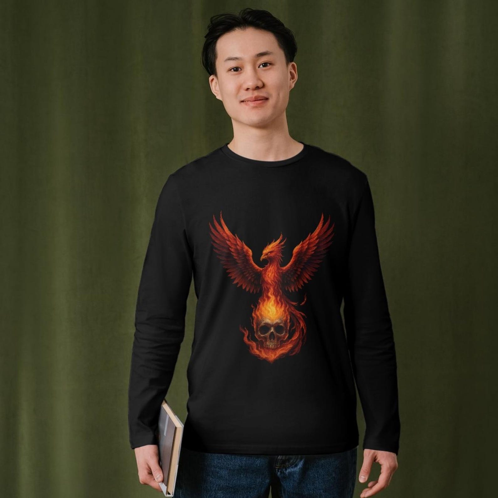 Phoenix Merch Phoenix Skull Clipart | Firebird Fantasy Art JPEG Sublimation Graphic ...