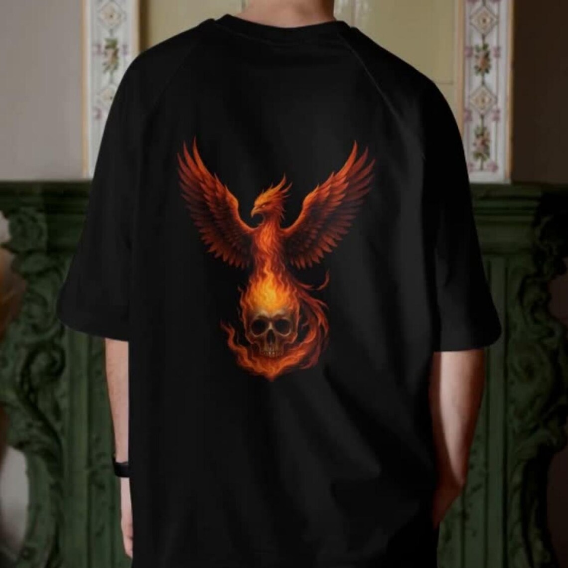 Phoenix Merch Phoenix Skull Clipart | Firebird Fantasy Art JPEG Sublimation Graphic ...