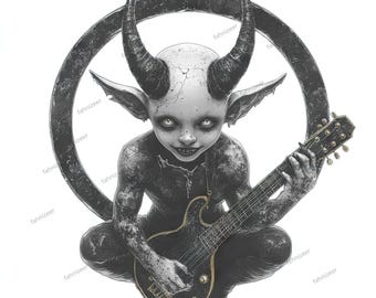 Dark Fantasy Devil Kids Clipart | Creepy Gothic Illustration (Digital Files)